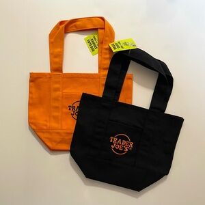 Trader Joe's Orange and Black Tote Bags